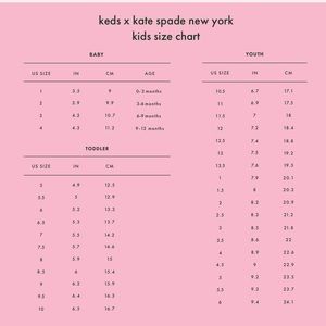 keds size chart width